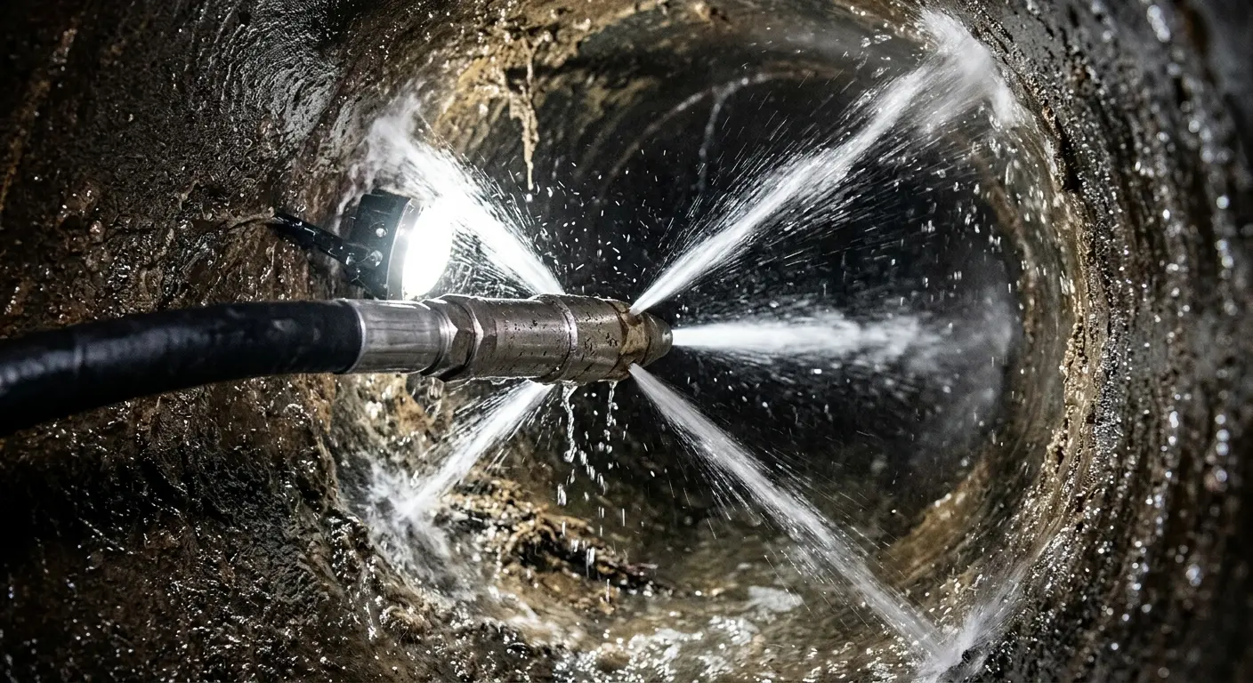 High-pressure hydro jetting nozzle cleaning sewer pipe for Sewer Line Relining in Republic